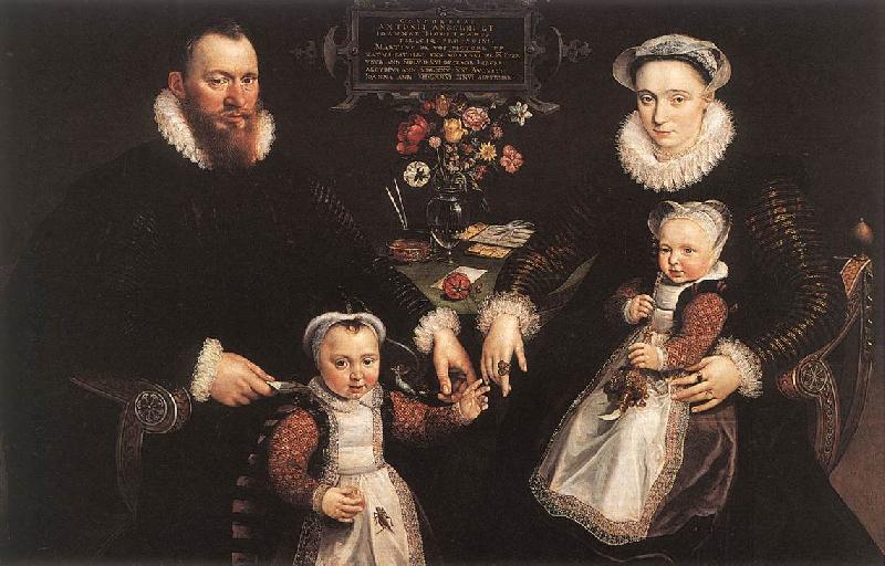 VOS, Marten de Portrait of Antonius Anselmus, His Wife and Their Children wr oil painting image